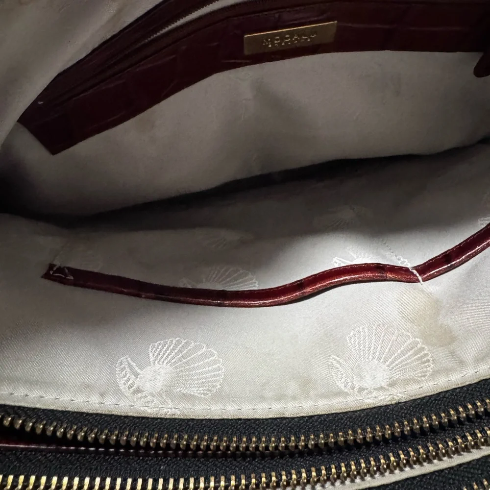 Modalu ‘Pippa’ Original Size Handbag in Reddish Brown Croc
